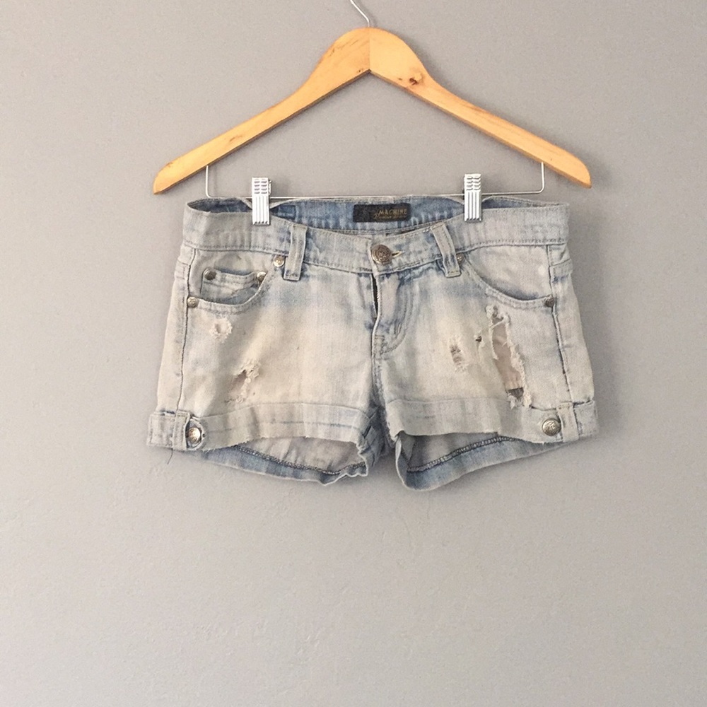 Machine Denim Distressed Shorts
